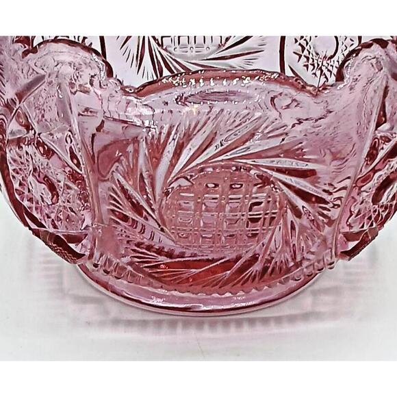 Vintage Fenton Dusty Rose Scalloped Glass Candy Dish - Picture 2 of 4